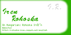 iren rohoska business card